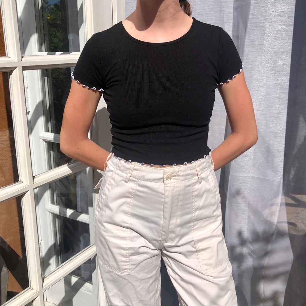 Forever 21 ribbed black crop